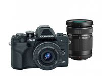 Digitalkamera Olympus E-M10 Mark IV 1442 EZ + 40-150mm II R Pancake Doppelzoom Kit schwarz/schwarz/schwarz