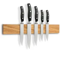 holz4home® Magnetleiste Messer Eichenholz 40x6 cm I Messerleiste magnetisch zum Schrauben I Messerhalter Küche Magnet