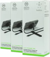 Bezdrôtová nabíjacia podložka Belkin Boost Charge Pro s čiernym MagSafe 15W Balík 3 ks nových