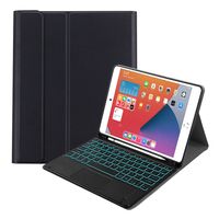 Touchpad-Tastaturhülle für iPad 2018/2017/Air/Air2/Pro 9.7/ipad 5, 6, 7, 8, 9 Hülle mit drahtloser, abnehmbarer Bluetooth-Tastatur, integriertem Stifthalter(ColorBlack)