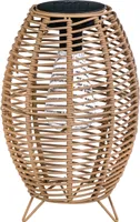 Dehner Solar-Laterne Mila, warmweiß, Ø 17.5 cm, Höhe 26.5 cm, Metall / Kunststoff, braun