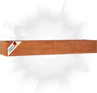 DELUKE® Hochbeet aus Cortenstahl ISAK | unten offen | Pflanzenbeet Gartenbeet Metall Blumenbeet Beet hoch Frühbeet für Garten Gemüsebeet, 320x80x45cm