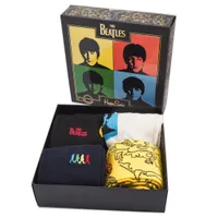 Happy Socks The Beatles Geschenk Box 4 Paar Socken 4 Paar bunte Socken in einer Geschenkbox, Jedes Paar zeigt unterschiedliche Muster und Farben, Gestrickt aus gekämmter Baumwolle
