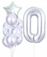 Geburtstagsballon-Set - Elektrisierende Konfetti-Magie - Latex & Folie - Riesige Zahlen & Leuchtende Sterne