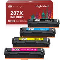 4er Toner 207X Kein Chip Kompatibel für HP 207 X für HP Color Laserjet Pro MFP M283fdn M283fdw M282nw M255dw M255nw, W2210X W2211X W2212X W2213X