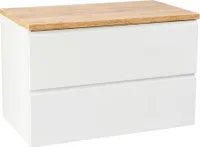Koupelnová skříňka s horní deskou 80x50 cm závěsná bílá lesklá Modus