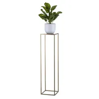 HowHomely Modern Pflanzenständer, Blumenhocker aus Metall Gold 100 cm Höhe - Blumenständer für das Haus