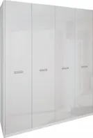 MiroMark Bella BL-24-WB Kleiderschrank 4-türig Weiß Matt/Glanz