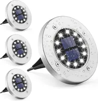 Gartenleuchte, Solarleuchten für den Garten, 4 Stück 12 LEDs Solar Bodenleuchten für den Außenbereich, IP65 Waseerdicht, Weiß