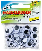 folia wiggle eyes white assorted Ø rôzne mm 100 ks.