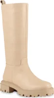 VAN HILL Damen Leicht Gefütterte Plateaustiefel Stiefel Profil-Sohle Schuhe 838056, Farbe: Beige, Größe: 38
