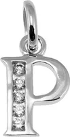 925 Sterling Silber Einhänger Ketten Anhänger Buchstabe mit Zirkonia P 5137