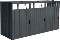 HOME DELUXE - Mülltonnenbox CUBO - Platz für 3 x 240 Liter Mülltonnen, Farbe: Anthrazit, Witterungsbeständig inklusive Schloss und Schlüssel I Mülltonnenbox Gartenbox