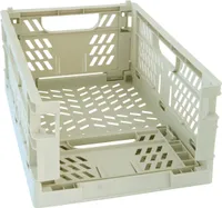Aufbewahrungsbox Kunststoff faltbar beige 50 x 33 cm Klappbox