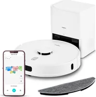 MEDION Saugroboter mit Absaugstation, Lasernavigation und Wischfunktion X41 SW+ (Starke 8000Pa Saugkraft, 2in1 Roboterstaubsauger, präzise Kartenerstellung, Go & No Go Bereiche, mehrere Etagen)