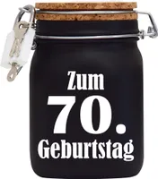 Spardose Geld Geschenk Ideen 70. Geburtstag Schwarz Größe L 1 Liter