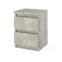 STIV Möbel | Nachttisch - Nachttisch mit 2 Schubladen - Beton, H 40cm B 30cm T 30cm