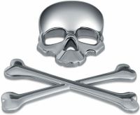 3D Silber Totenkopf Metall Aufkleber Sticker Emblem Badge für PKW KFZ Auto Karosserie von Bearlink