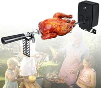 BBQ  Spießgabel Grillspieß Rotisserie set Grill Werkzeuge Gabel mit Motor Für Drehspieß   Tragbarer Grill im Freien, Batterie-Grill Camping Set