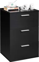 Nachttisch Nachtschrank Mit 3 Schubladen Moderne Nachtkommode Beistelltisch Nachtkasten Für Boxspringbett, 40 × 35 × 60,5 Cm – Schwarz
