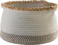 Aufbewahrungskorb - Ø 32 cm - Beige - Weiß - Baumwolle