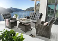 Destiny Loungegruppe Casa Vintage Grau Loungeset Sofaset Tischgruppe Gartenmöbel Lounge Set