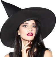 Kapelusz czarownicy Halloween Kapelusz czarownicy Akcesoria do kostiumów Dekoracja Kapelusz dla dzieci Gry kostiumowe Cosplay Dzieci Mężczyźni Kobiety Dorośli Czarny Retoo