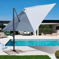 Ampelschirm 3x3 Quadratisch Pendelschirm Garten Café Alu Paradise