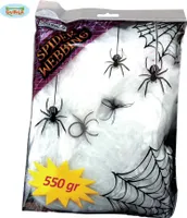 Pavučina bílá s 4 pavouky - Halloween - 550 g