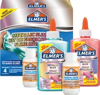 Elmer’s Metallic Slime Kit | Zubehör für Schleim enthält Metallic-PVA-Kleber | mit magischer Schleim-Aktivator-Lösung | 4-teiliges Kit