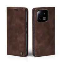 Handy Hülle für Xiaomi 14 Klapphülle Bookcase Flip Cover Handy Tasche Etui Farbe: Dunkelbraun