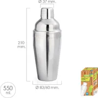 Šejker na koktaily z nehrdzavejúcej ocele, 550 ml