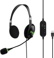 USB Headset Stereo mit Noise Cancelling Mikrofon und Lautstärkeregler, PC Kopfhörer für Business  Call Center, Kristallklarem Chat, Superleicht, Ultra Komfort