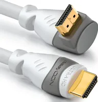 deleyCON 1,5m HDMI 270° Grad Winkel Kabel - Kompatibel zu HDMI 2.0/1.4 - UHD 4K HDR 3D 1080p 2160p ARC - Weiß