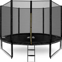 Aga SPORT PRO Trampolin 305 cm Schwarz + Sicherheitsnetz + Leiter