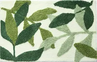 50 * 80 cm Badematte mit grünen Blättern Beflockung rutschfester absorbierender Mikrofaser-Badeteppich für Zuhause
