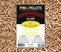 PINI Hartholz Pellets №3 Pizza Ofen spezial für pelletbetriebene Pizzaöfen Grill Smoker Räucherboxen Smokertubes 10 Kg