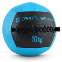 CAPITAL SPORTS Epitomer - Medizinball , Wall Ball , Fitness Ball , Krafttraining , Ausdauertraining , Functional Training , vernähtes Kunstleder , griffige Oberfläche , Farbe: blau , Gewicht: 10 kg