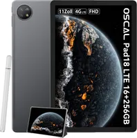Blackview OSCAL Pad18 AI Tablet 11" FHD mit Stift und Hülle, 16(8+8)GB RAM+256GB ROM, 4G Dual SIM+5G WiFi, 1920x1200/8800mAh Akku/13MP/Face ID, Grau