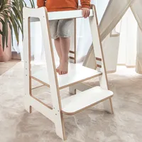 Lernturm Für Kinder Lernstuhl Kleinkind-Turm & Holz Tritthocker - Faltbare Küchenhilfe für Kleinkinder Montessori, Kinder Lernen KITCHEN HELPER
