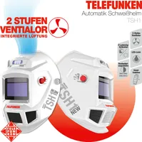 Telefunken Automatik Schweißhelm mit Ventilator und LED-Beleuchtung