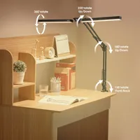 Lampka biurkowa do czytania, lampka biurkowa LED z przyciskiem, lampka biurkowa, dwugłowicowa lampka biurkowa 24W
