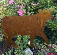 Edelrost Kuh Rosalinde auf Stab - Höhe 70 cm
