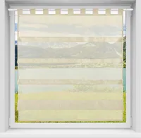Gardine Raffoptik mit Schlaufe, Größe: 100x110cm, Farbe: Beige
