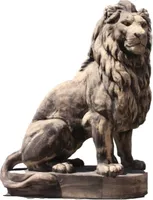 Schöner Lebensgroßer Löwe aus Steinguss in Antikoptik perfekt für den Garten die Terrasse oder den Vorgarten ist Frostfest Witterungsbeständig und Neu 138cm H, PO-413a
