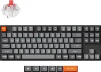 Keychron K8 Max, 80%, Káblový a bezdrôtový, USB + RF Wireless + Bluetooth, Mechanický spínač kláves, RGB LED, Čierna