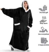 Freetoo Decken-Hoodie, Hoodie Decke mit Ärmeln und Kapuze Kuscheldecke flauschig warm Pullover, Wearable Hooded Blanket