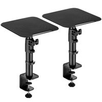 2 x Universal Lautsprecher Tischhalterung - neigbar höhenverstellbar - Lautsprecherständer Boxenständer für Tisch Schreibtisch - schwarz Modell: BH7B