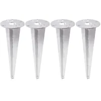 TRIBECCO Erdspieß Ø116x300mm für Gartenlampe mit Kabelöffnung Ø30mm, feuerverzinkt (4 Stück)