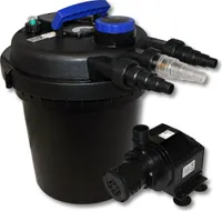 Kompletná súprava Wiltec: CPF-180 tlakový filter do 6000 litrov filtračný systém s 11 W UV-C čističkou, HJ-5000 ECO čerpadlo do jazierka 4000 l/h 65 W